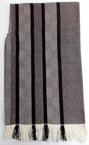 Poncho Artesanal Rombos Café Oscuro
