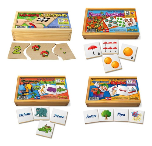 Brinquedo Educativo Pedagógico 4 Jogos 