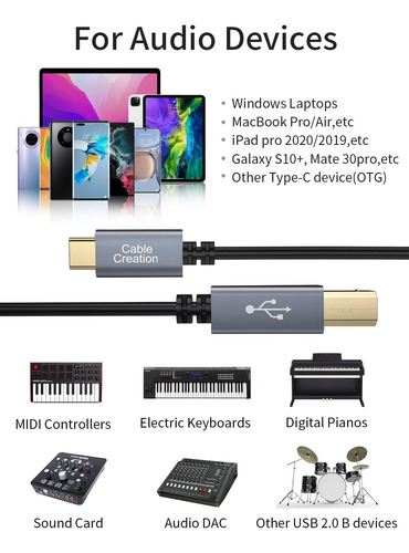 Cable De Impresora Usb B A Usb C De 10 Pies, Creacion De ...