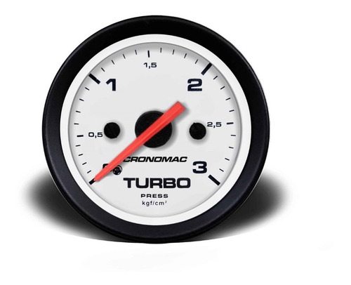 Manômetro Relógio Turbo 60mm Mecânico 3 Kg - Street Branco