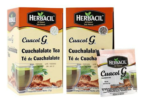 Té De Cuachalalate Herbacil, 2-pack 25 Bolsas (50 Bolsas)