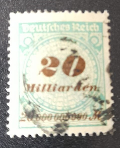 Sello Alemania Imperio - Sobrecargados 1923 ( Valor 20 )