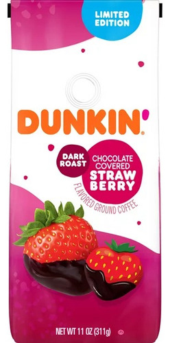 Dunkin Chocolate Covered Strawberry Ground Coffee 311 Grs