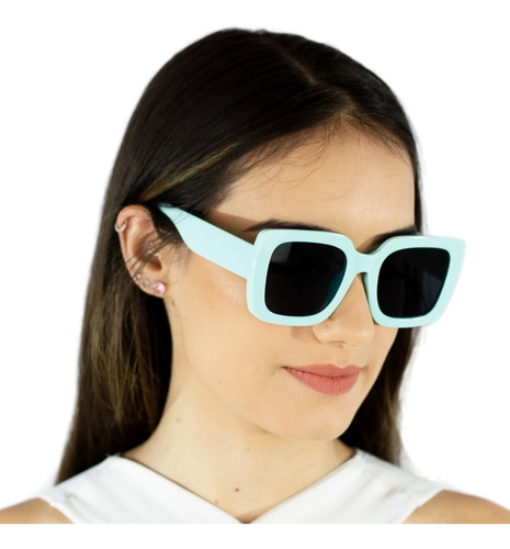 Óculos De Sol Feminino Quadrado Grande Lentes Uv400 Full