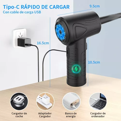  Plumero de aire comprimido 4.0, soplador de aire inalámbrico,  plumero de aire eléctrico para limpieza de teclado y PC, kit de limpieza de  aire, limpiador de plumero de 3 velocidades con