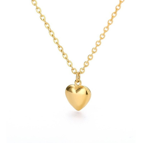 Remate!! Collar Corazón Baño Oro 18kt Clásico San Valentín