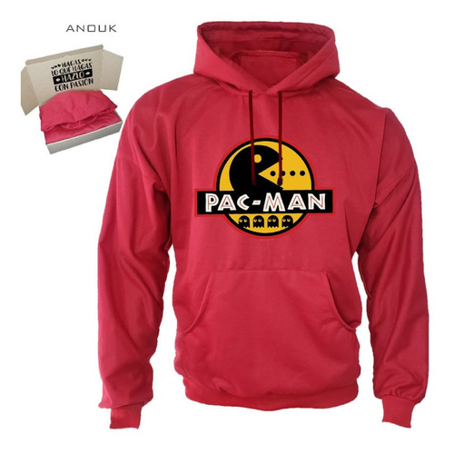 Imagen 3 de 9 de Buzo Hoodie Personalizable Artesanal Saco Pac-man Unisex