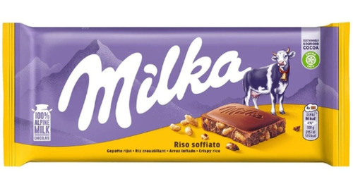 Barra De Chocolate Milka Rice Crisps 100g