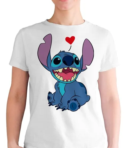 Playera Lilo Y Stich Corazon Enamorado Azul Token Disney Cuotas