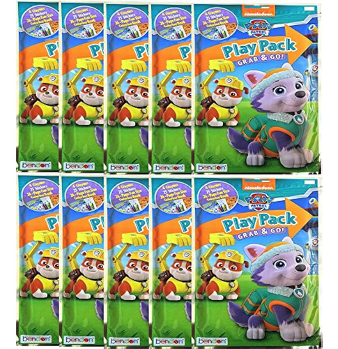 Paw Patrol Play Pack Grab And Go Libro De Colorear, Pegatina