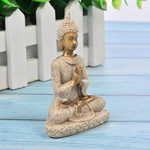 Comimark 1pcs Meditación Hecha A Mano Estatua De Buda Estatu