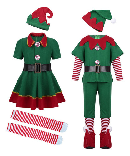 Disfraces Para Niños Vestido De Elfo Con Sombrero Zapatos Re