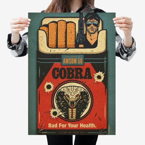 Vinilo Decorativo 60x90 Poster Cobra Stallone Pelicula 09