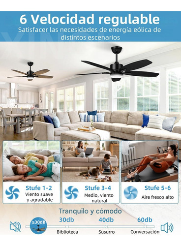 Ventilador Silencioso De 5 Aspas Para Interior/exterior Con