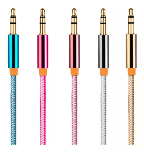 Cable Auxiliar Cuerda 3.5mm Audio 1 Metro Lcs Colores