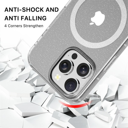 Funda Para Iphone 16 Pro Transparente Glitter Mybat Transparente Funda Magsafe Mybat Pro Savvy Seriee Iphone 16 Pro- Altamente Transparente Transparente / Transparente Transparente