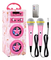 Comprar Kidsonor Máquina De Karaoke Bluetooth Para Niños Con 2 Micrófonos, Control Remoto Inalámbrico, Portátil, Reproductor De Música Mp3, Altavoz Con Micrófonos Para Niños Y Adultos, Fiesta En Casa (rosa)