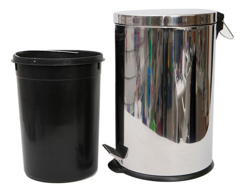 Papelera Tarro De Basura Tapa Pedal Acero 20l