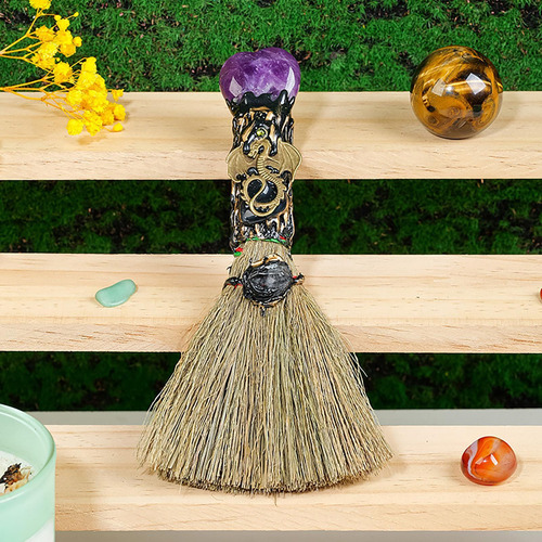 Escoba De Natural Escoba De Altar De Brujas Adornos De Escob