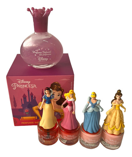 Promo Perfume Disney Princesas + 2 Esmaltes A Elección Color Rosa claro