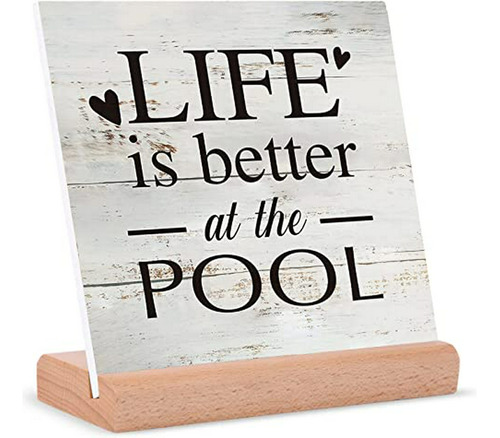 Placa De Mesa De Cerámica Life Is Better At The Pool Con Sop