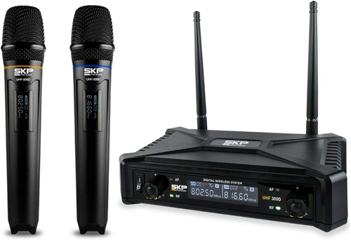 Microfonos Inalambricos Skp Uhf-300d Dinamicos 70m