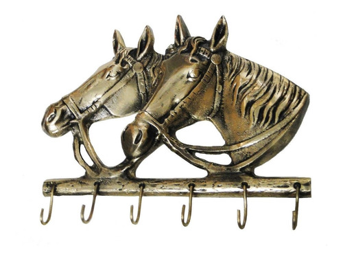 Porta Chaves Cavalo Claviculário 6 Pinos Em Bronze Organizar