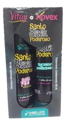 Kit Shampoo Y Acondionador Santo Black Poderoso 300ml 