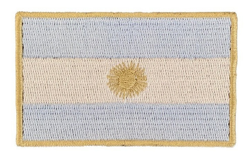 Parche Bordad Bandera Argentina Envejecida Portaplaca Grande