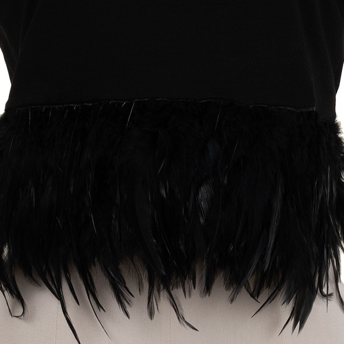 Imagen 5 de 7 de Blusa Basica Plumas Chandal Cuello Redondo Stretch Chic.
