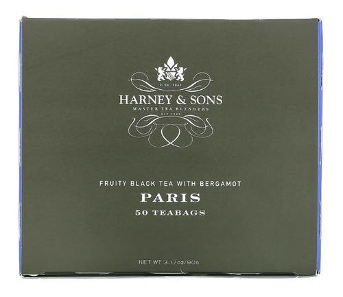 Harney & Sons, Paris, Té Negro Frutal Con Bergamota 50sobres