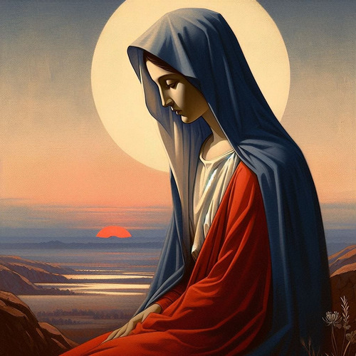 Obra Arte Digital Virgen María El Ocaso V2 50x50 Pieza Única