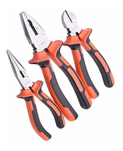 Edward Tools Harden 3 Piece Pliers Set - Professional Grade 