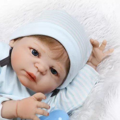 Bebe Reborn Menino 100% Silicone 57 Cm - Vitor - Full