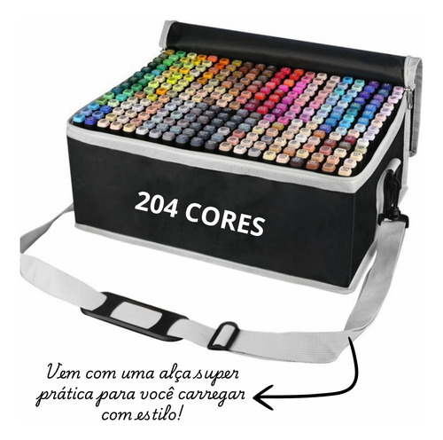 Kit Livro Caderno De Colorir Capa Dura Desenhos Variados 150g A5 Tipo Bobbie Goods Capivara + Canetas Marcadora Permanente Touch 204 Cores Ponta Dupla Base De Alcool Relaxa Combate Estresse Criativida
