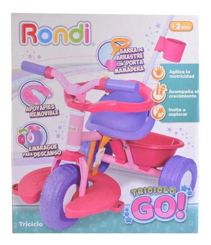 Triciclo Rondi Go Metal Con Barral Y Aro Sujetador