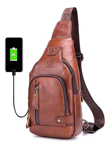 Mochila Bandolera Usb Casual Para Hombre Bolsa De Pecho A