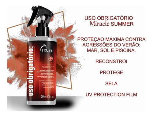 Imagem 3 de 8 de Truss Miracle Summer Uso Reconstrutor Capilar