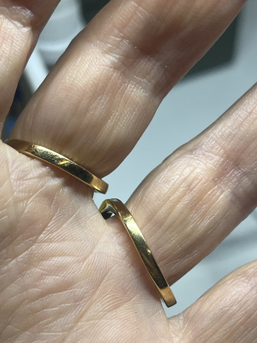 Anel Duplo Em Ouro Amarelo 18k Com Diamantes E Rubelita (Usado)