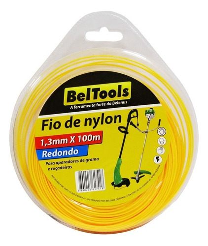 Fio De Nylon Redondo Roçadeira 2,4mm X 50m Beltools