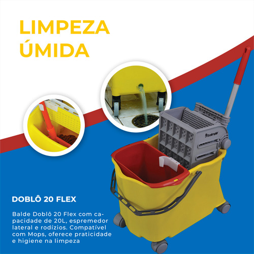 Balde Carrinho De Limpeza Com Espremedor 20 Flex