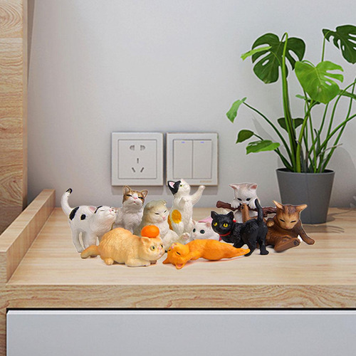 2 X 10 / Set Pvc Cat Figures Animal Figurines Cake Toppers