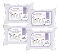 Comprar Kit 4 Travesseiros 100% Penas De Ganso Capa Fixa De Algodão