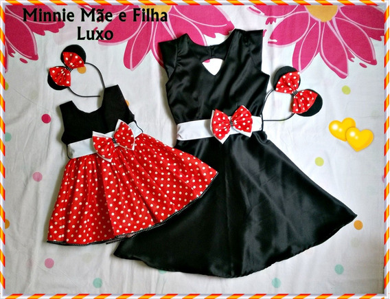 vestido da minnie mae e filha mercado livre