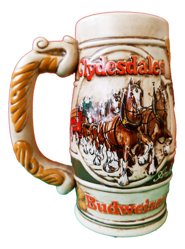 Jarra Cervecera Clydesdales Budweiser 1983 Marca Ceramarte