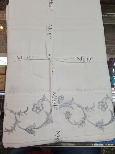 Mantel Rectangular De Lino Bordado 180x320cm