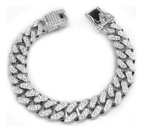 Pulsera - Manilla Cubana Diamantada Hip Hop Lujo