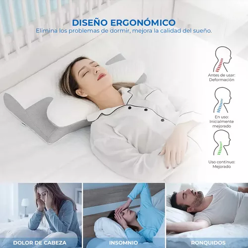 2 piezas de almohada cervical para el cuello de espuma viscoelástica,  almohada lumbar redonda con funda