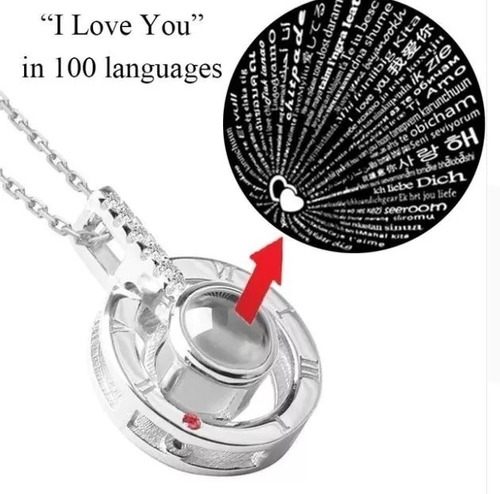 Collar Te Amo En 100 Idiomas Amor Importado Envio Gratis