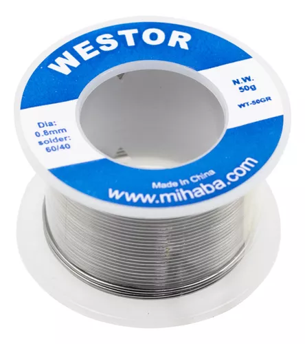 Rollo De Estaño 60/40 0.8mm 50gr Wt-50gr Westor